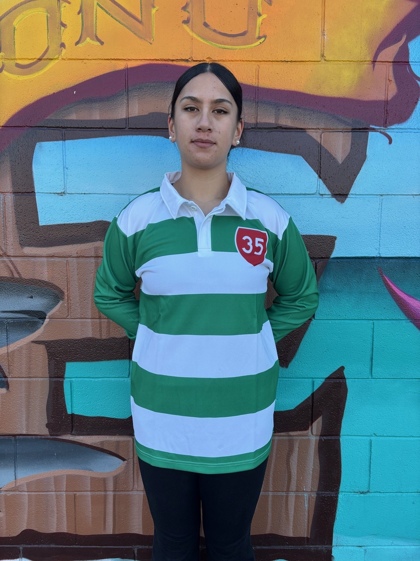 35 RUGBY JERSEY GREEN/WHITE TOKOMARU BAY