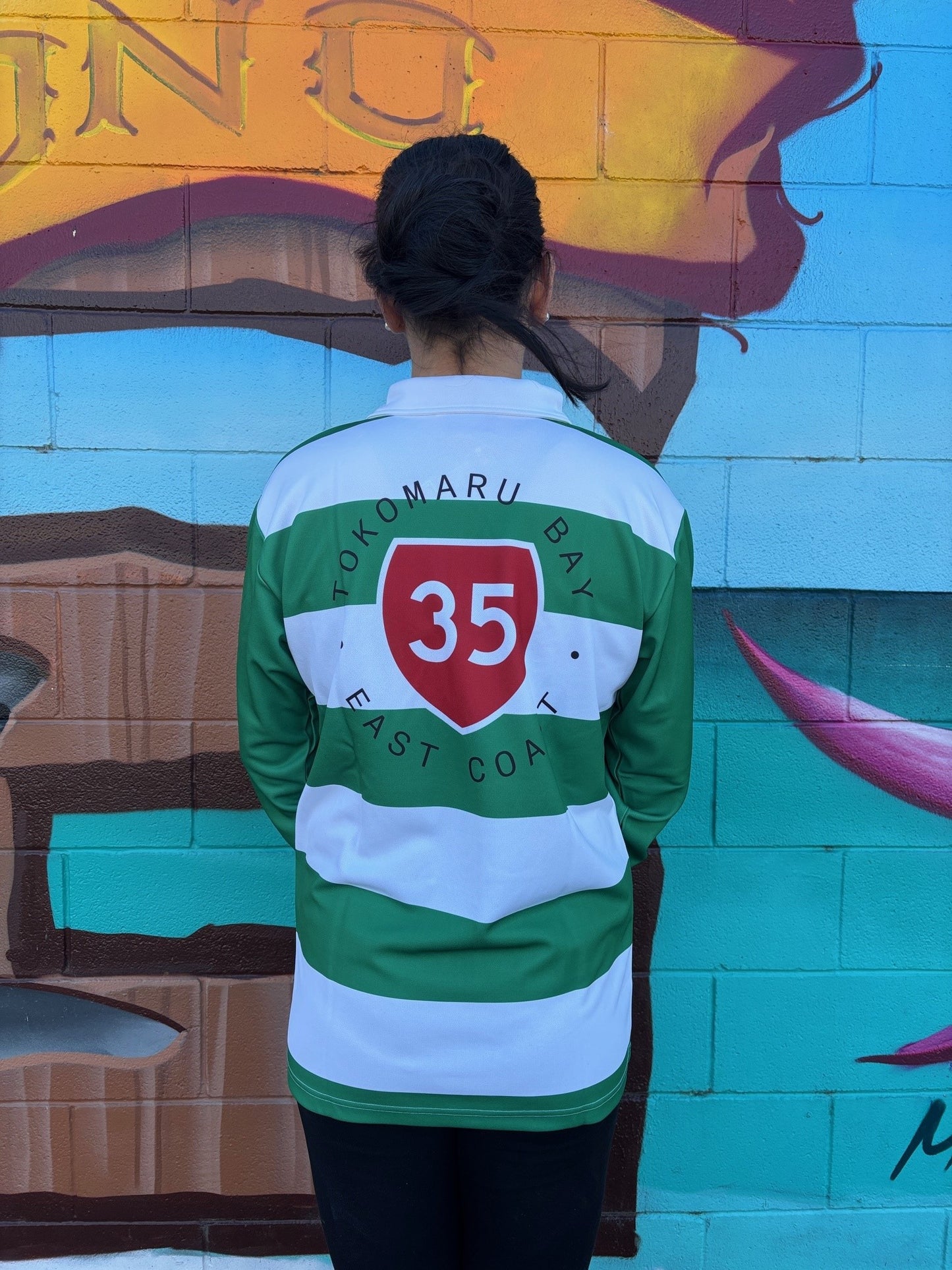 35 RUGBY JERSEY GREEN/WHITE TOKOMARU BAY