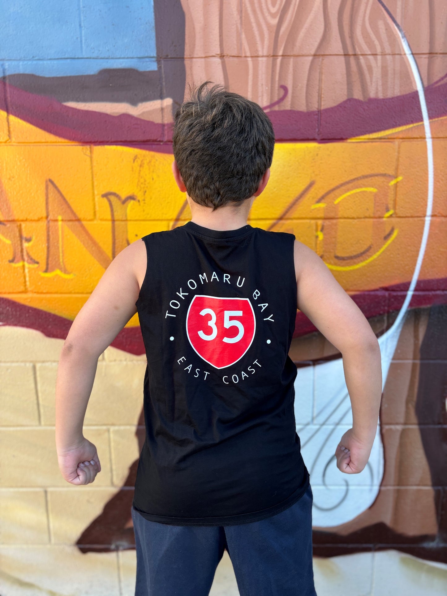 35 KIDS SINGLET BLACK TOKOMARU BAY