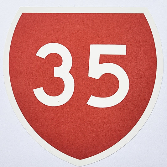 35 STICKER RED